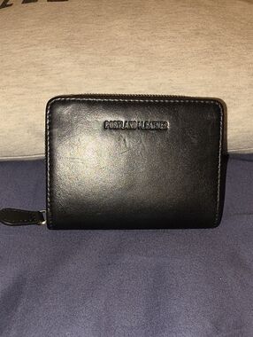 Portland Leather Black Zip-Around Leather Wallet
